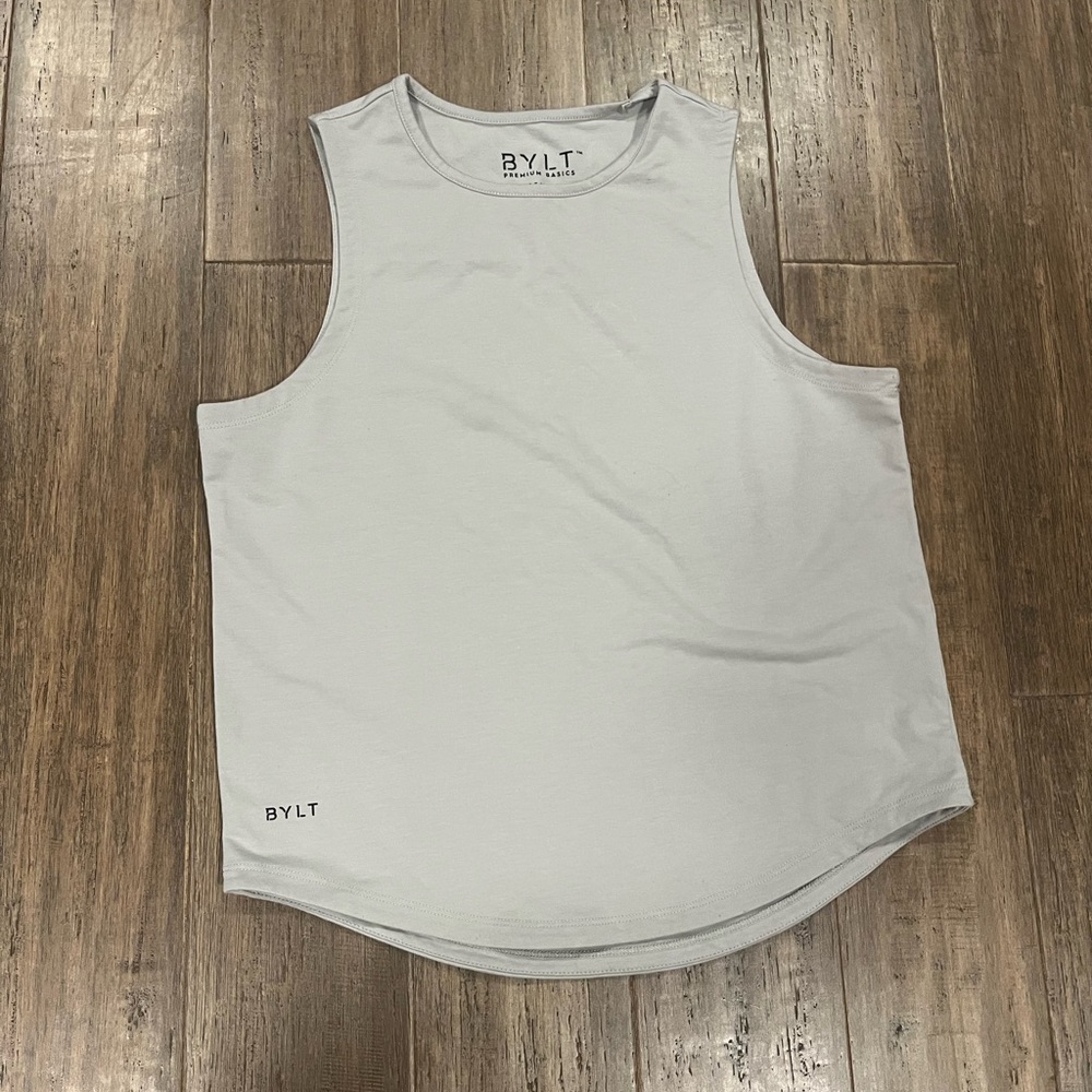 BYLT Basics Gray Muscle Tee Performance Top